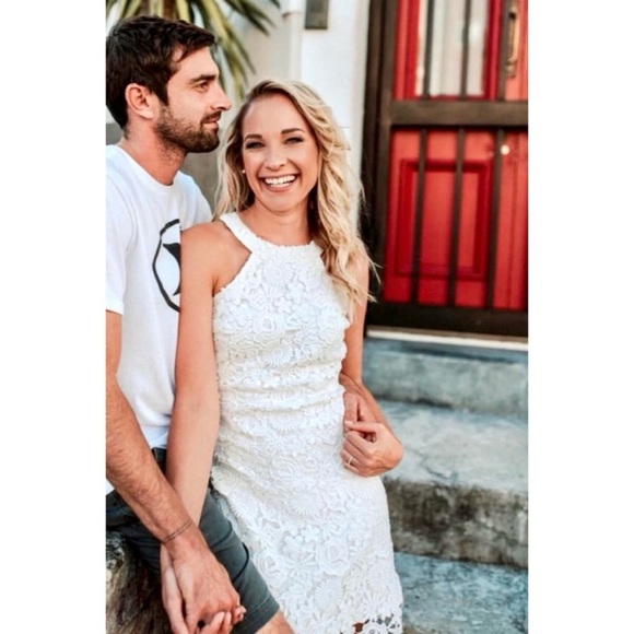 Lulu's Love Poem Ivory Lace Mini Dress, White, sz Medium - Picture 12 of 15